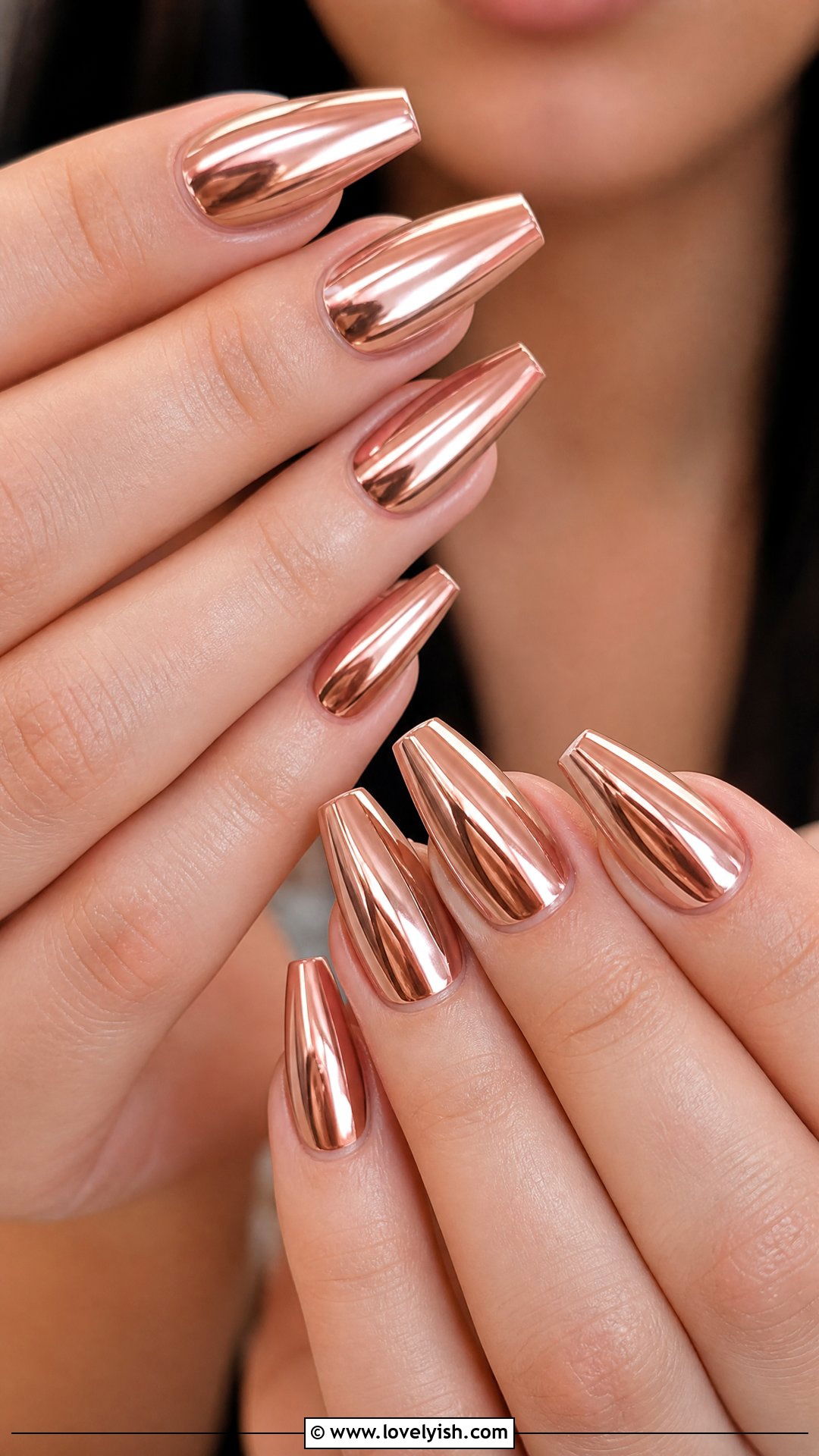 Rose Gold Chrome Nails - 50 classic nail designs - 50 classic nail designs