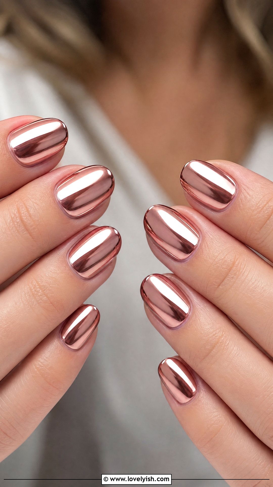 Rose Gold Chrome Nails - 29 nails for older women - 29 nails for older women