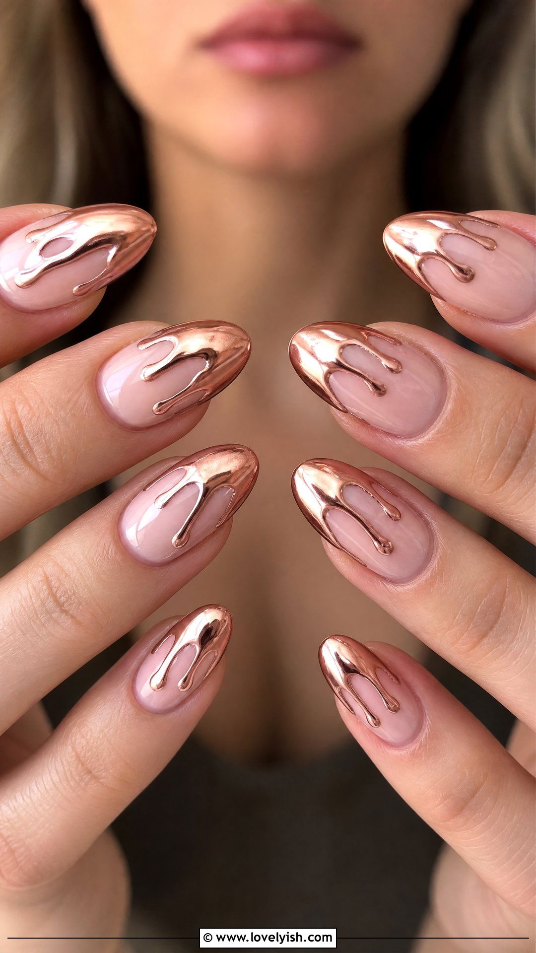 Rose Gold Drip Nails - 50 rose gold nails - 50 rose gold nails
