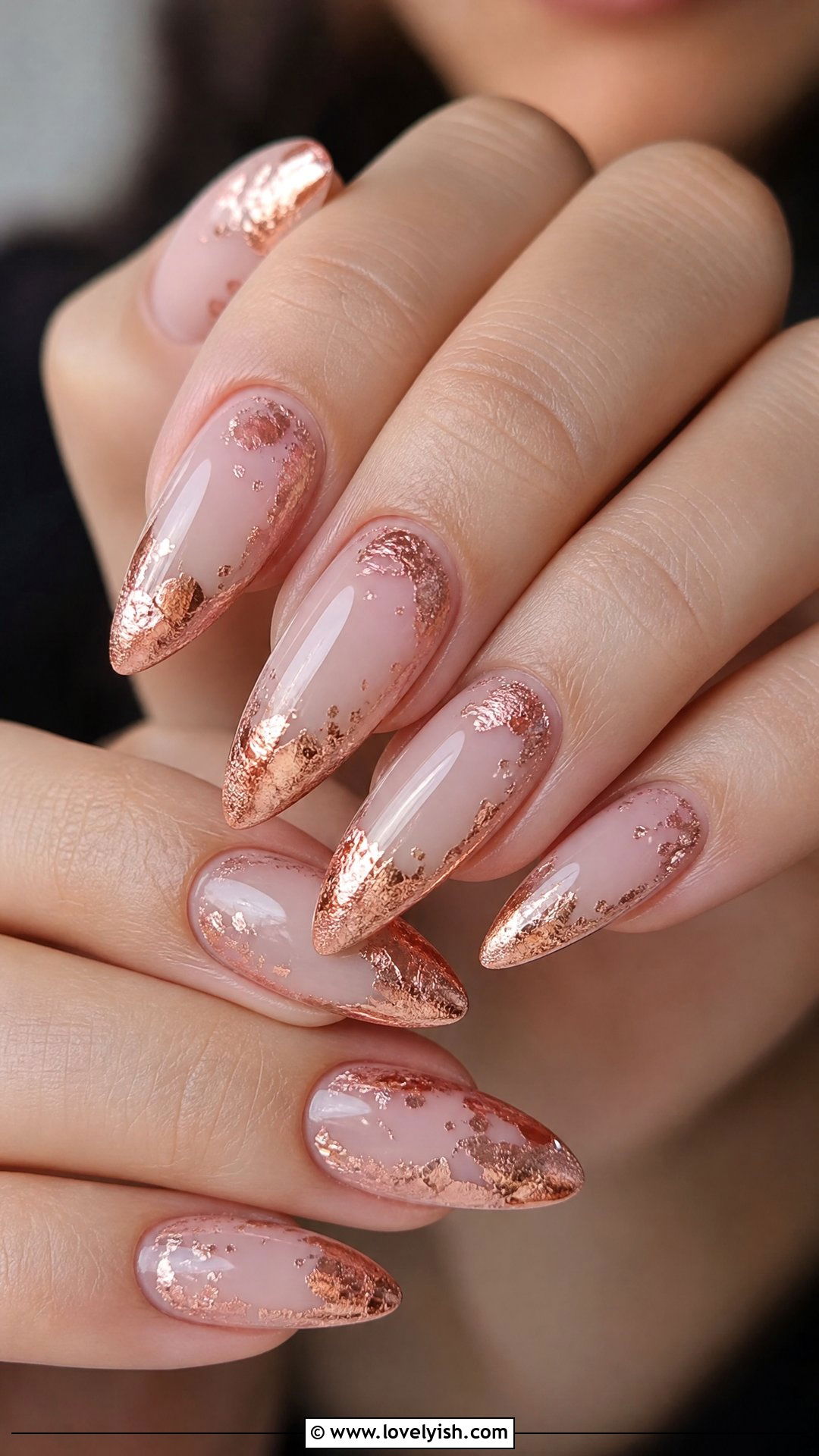 Rose Gold Foil Nails - 50 pictures of nail designs - 50 pictures of nail designs