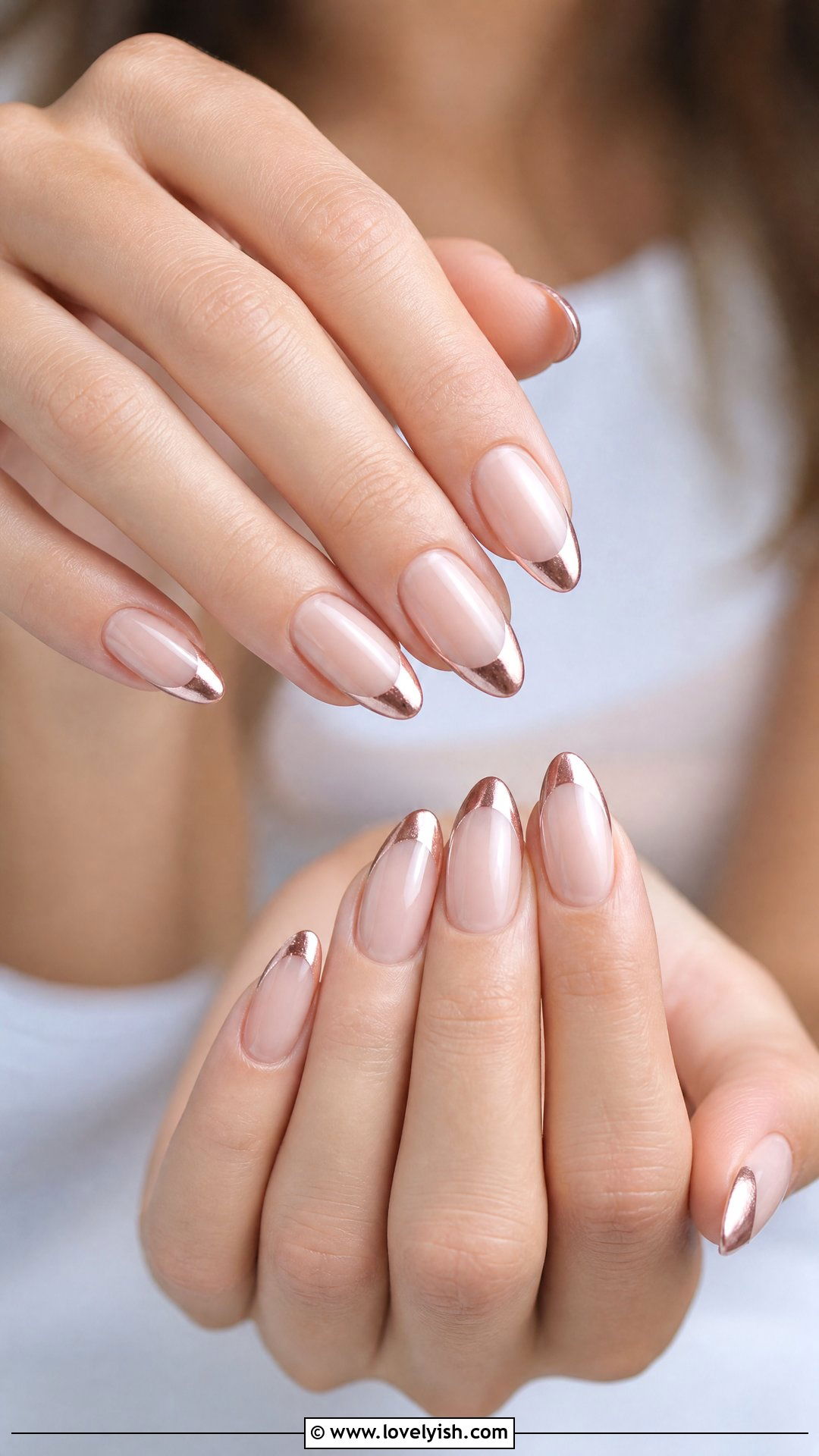 Rose Gold French Tip Nails - 50 colored french tip nails - 50 colored french tip nails
