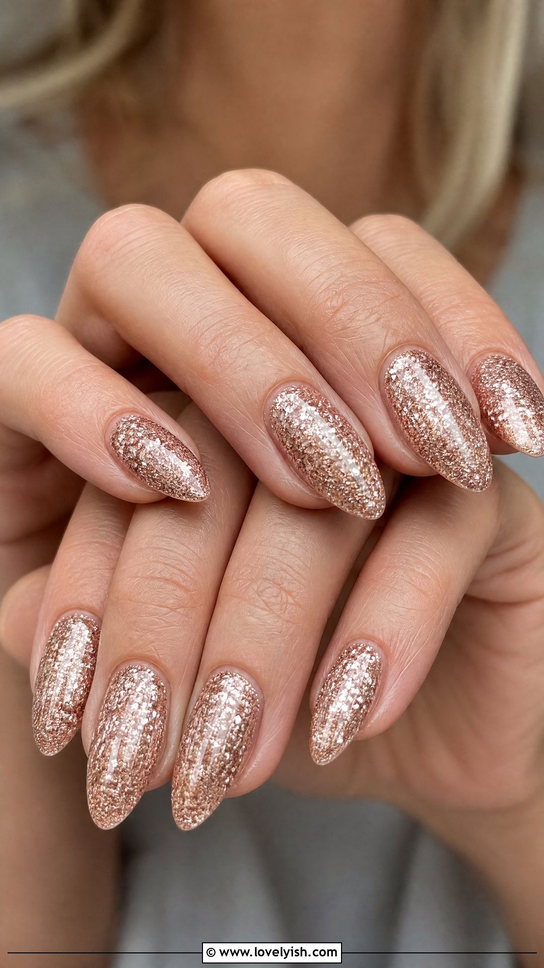 Rose Gold Full Glitter Bridal Nails - 50 rose gold nails - 50 rose gold nails
