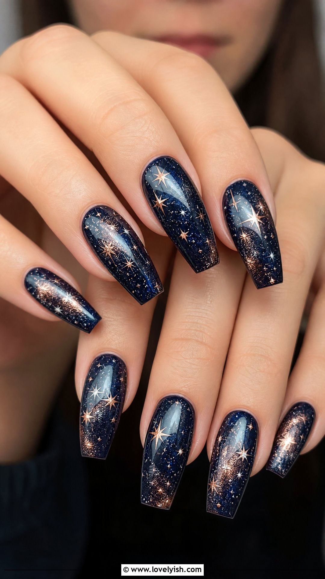 Rose Gold Galaxy Nails - 50 rose gold nails - 50 rose gold nails