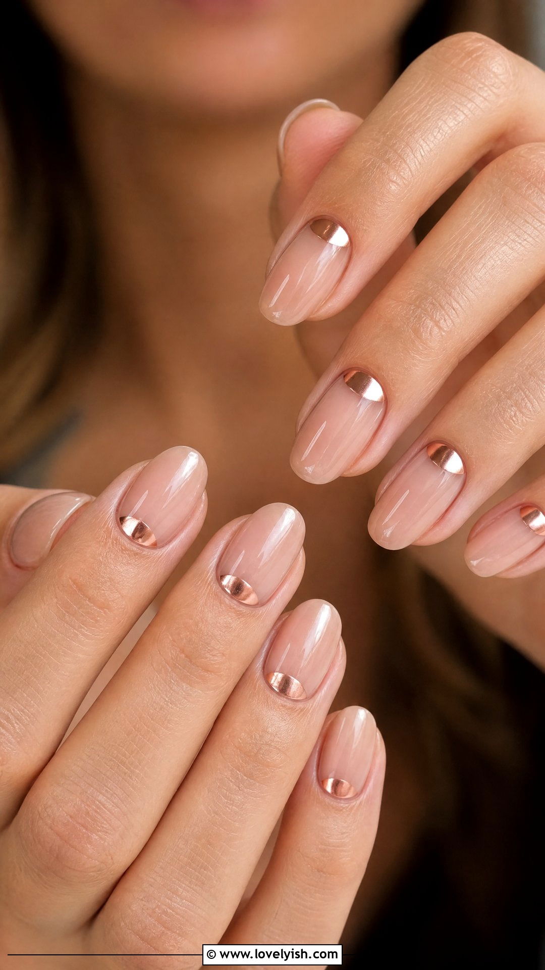 Rose Gold Half Moon Nails - 50 rose gold nails - 50 rose gold nails