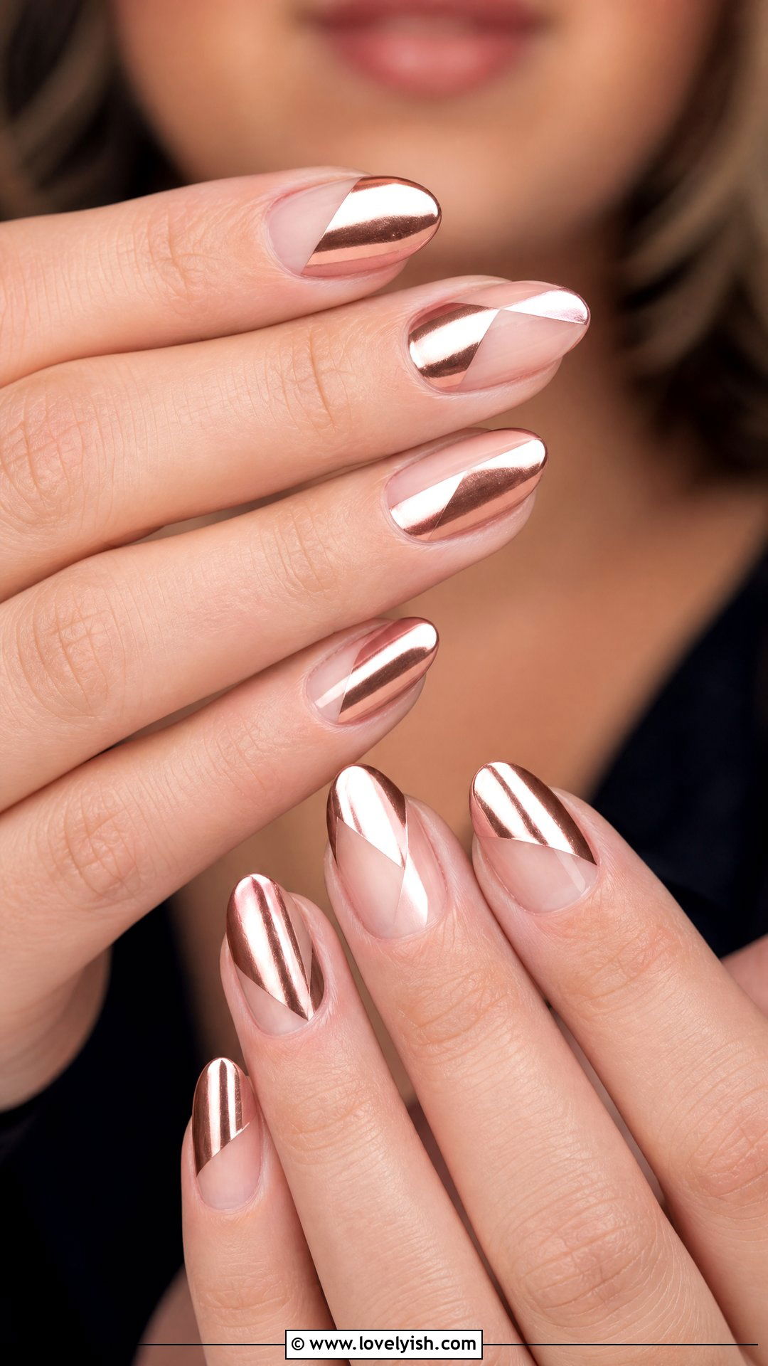 Rose Gold Negative Space Nails - 50 rose gold nails - 50 rose gold nails