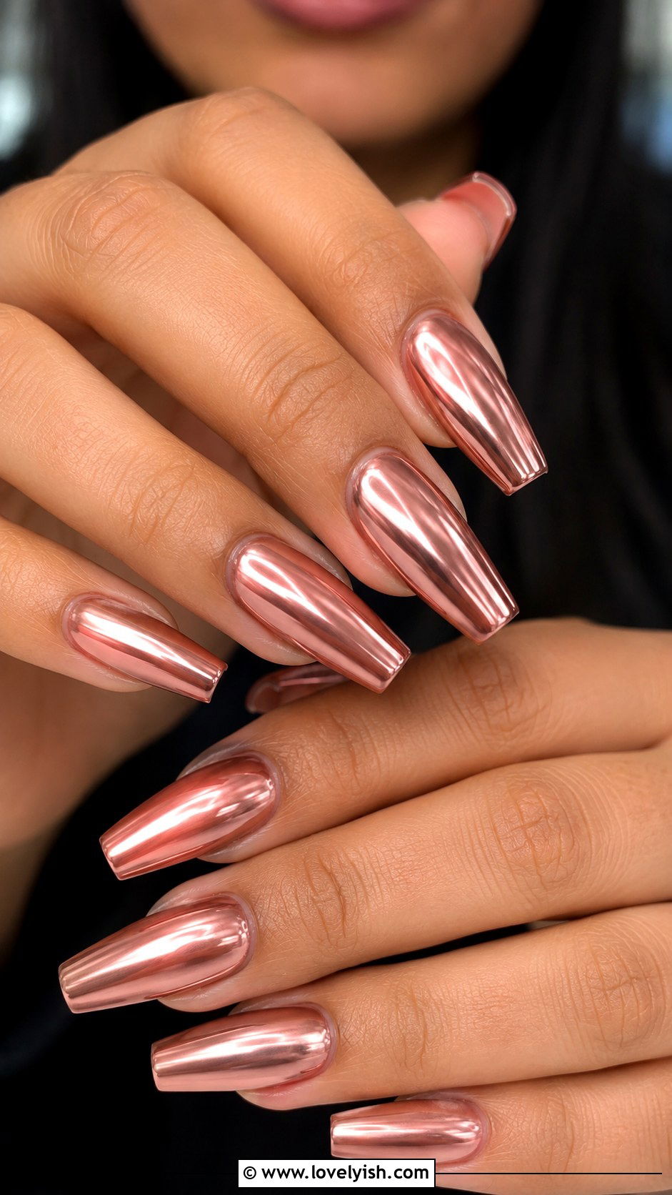 Rose Gold Pink Chrome Nails - 50 pink chrome nails - 50 pink chrome nails