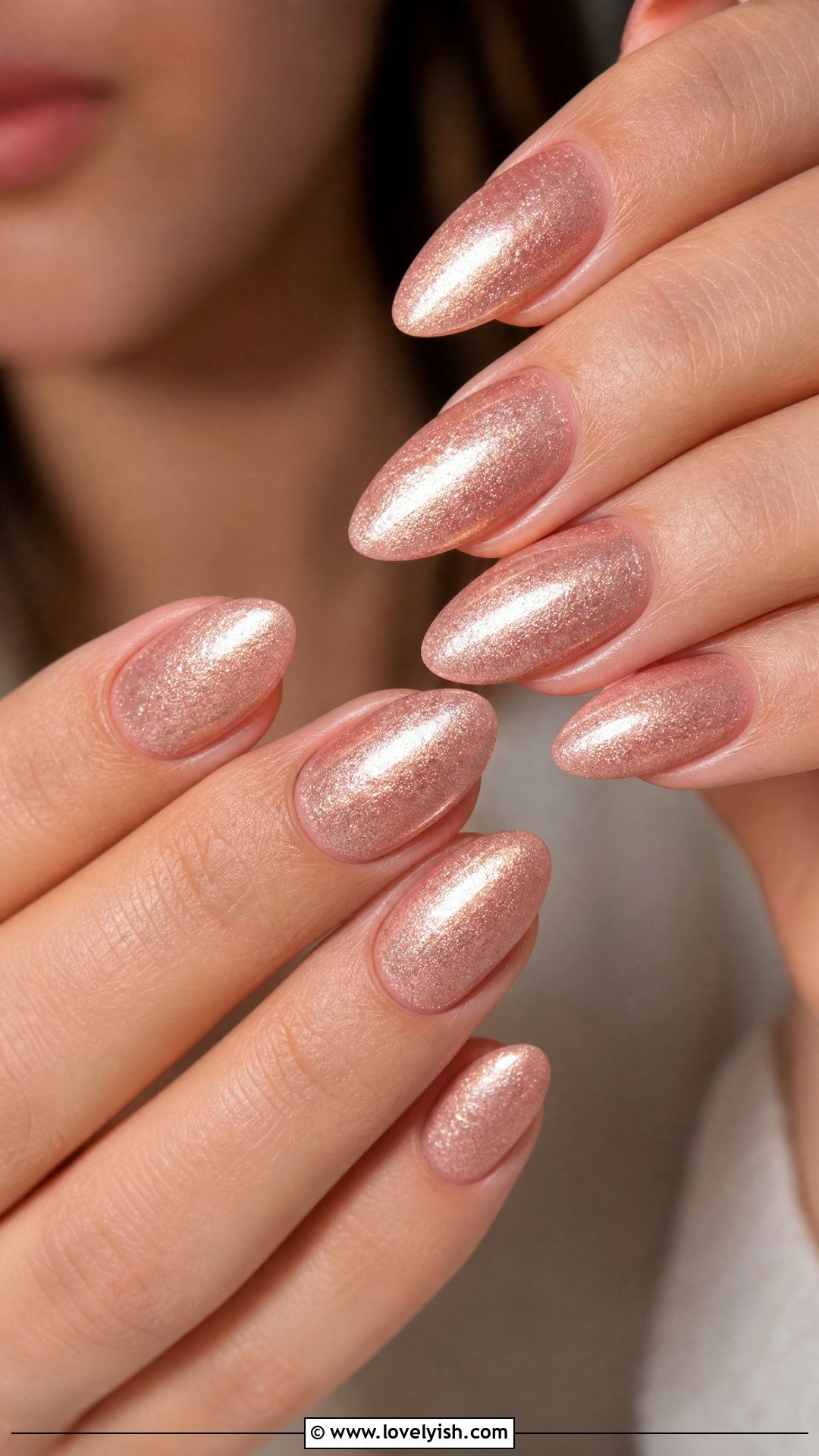 Rose Gold Shimmer Nails - 50 sophisticated nails - 50 sophisticated nails