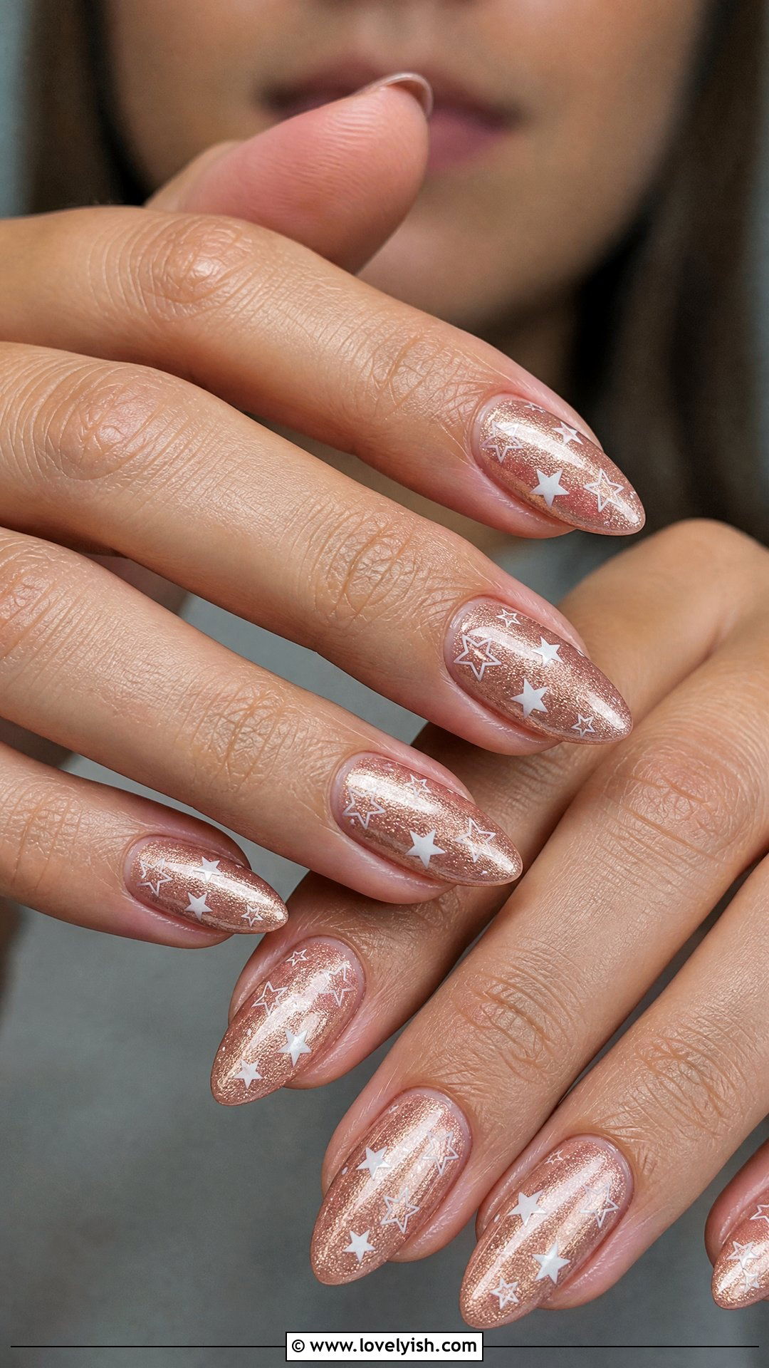 Rose Gold Star Nails - 50 star nails - 50 star nails