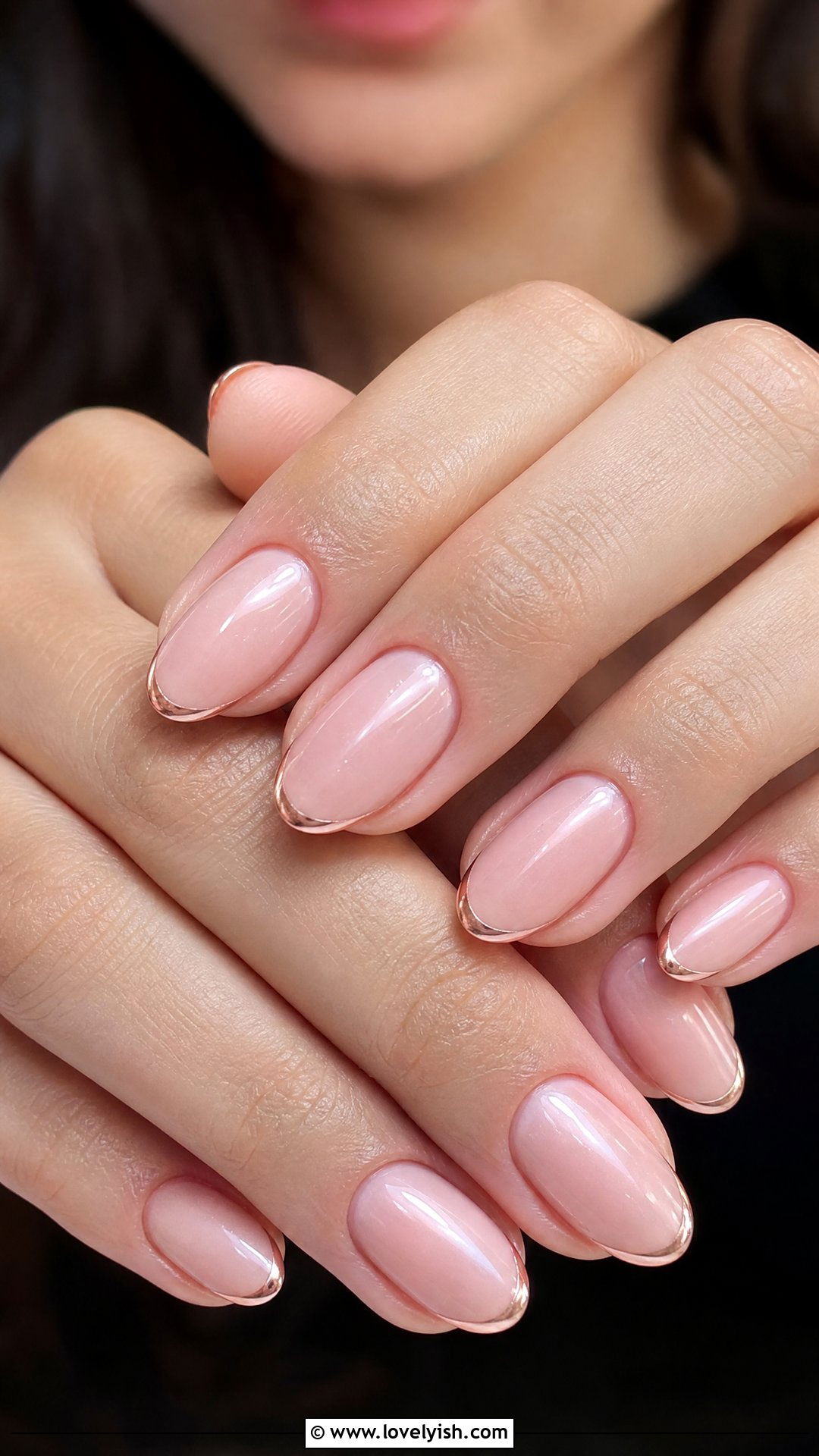 Rose Gold Thin French Tips - 50 minimalist french tips - 50 minimalist french tips