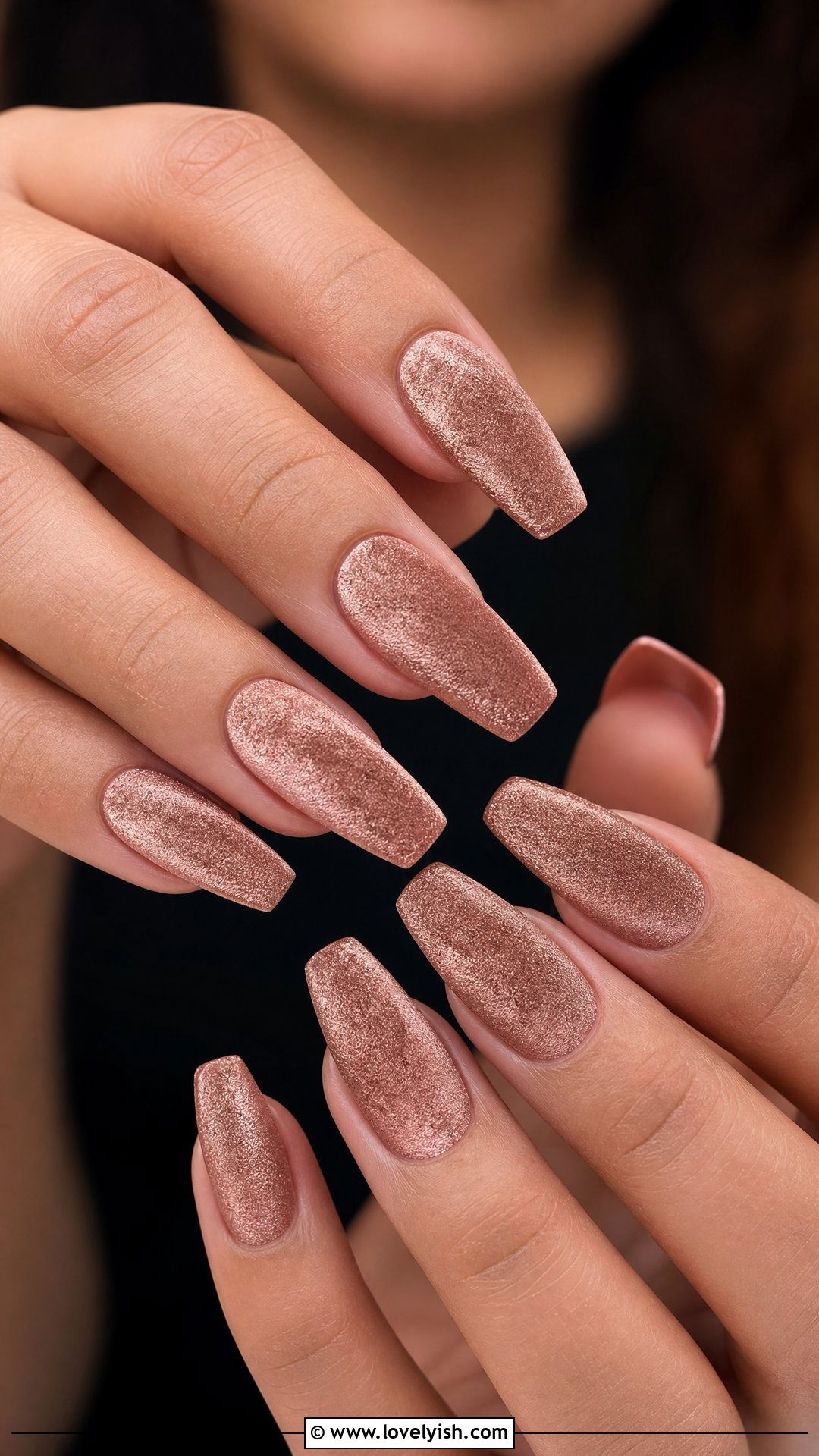 Rose Gold Velvet Nails - 50 rose gold nails - 50 rose gold nails