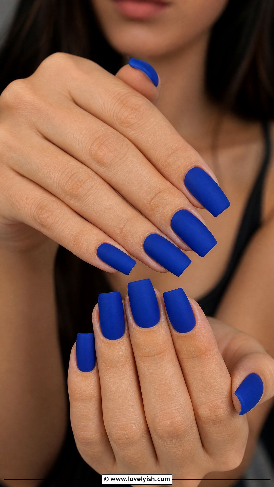 Royal Blue Matte Nails - 25 blue nail design ideas - 25 blue nail design ideas