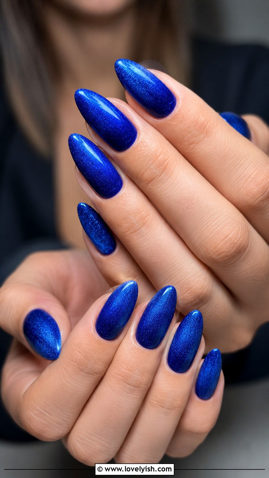 Royal Blue Velvet Nails - 38 blue nail designs - 38 blue nail designs