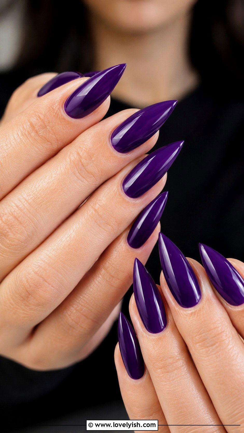 Royal Purple Stiletto Nails - 42 purple nail designs - 42 purple nail designs