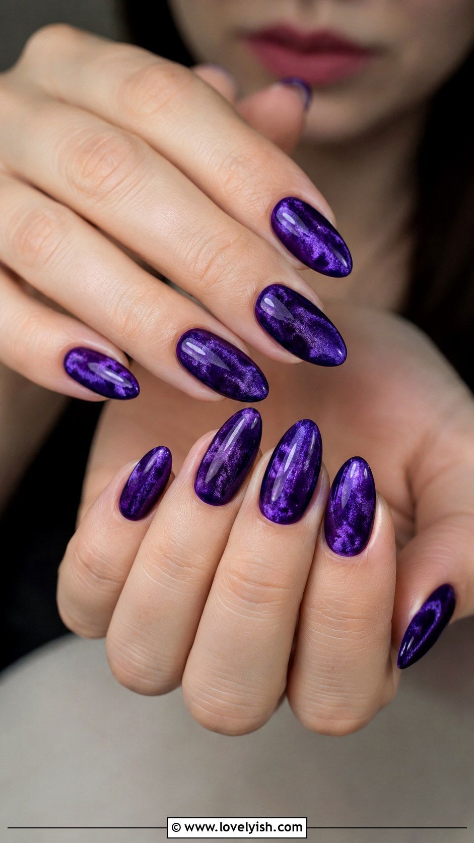 Royal Purple Velvet Nails - 50 luxury nails - 50 luxury nails