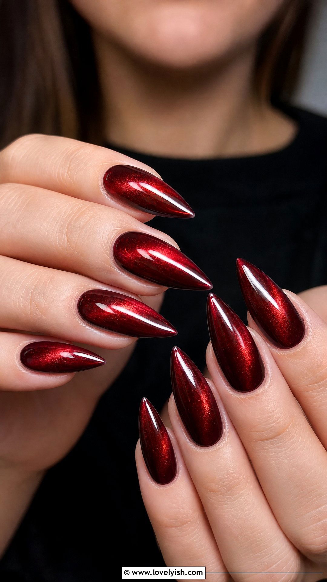 Ruby Red Cat Eye Nails - 25 cat eye nails design ideas - 25 cat eye nails design ideas