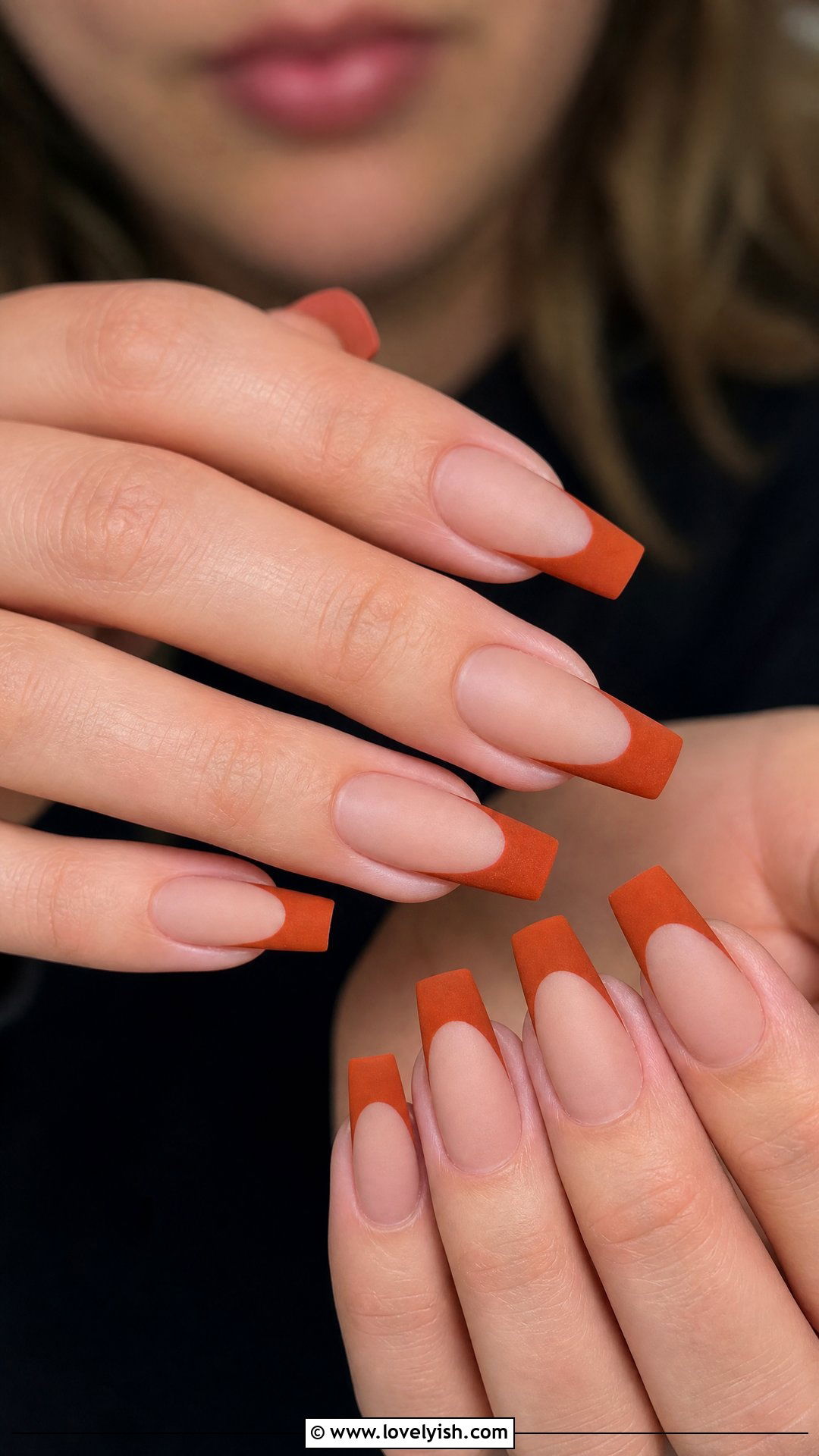 Rust Orange French Tip Nails - 50 colored french tip nails - 50 colored french tip nails