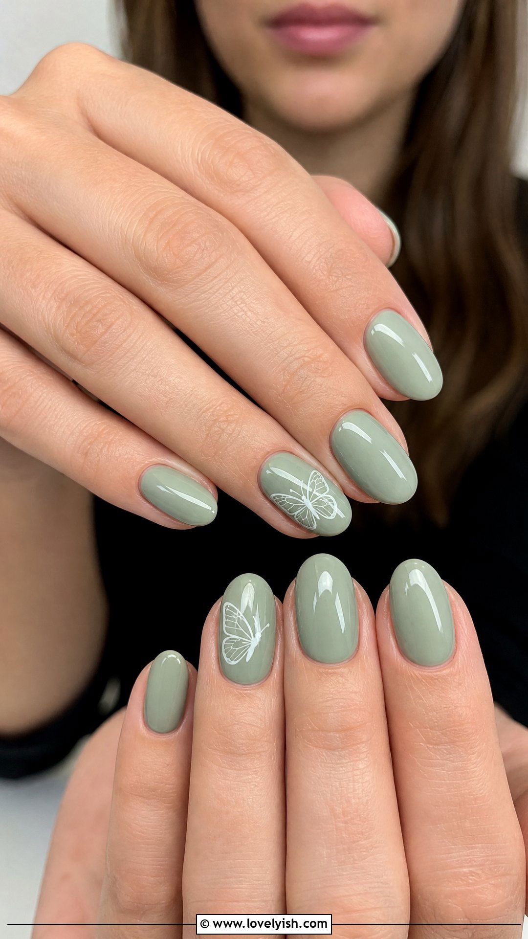 Sage Green Butterfly Nails - 50 butterfly nails - 50 butterfly nails