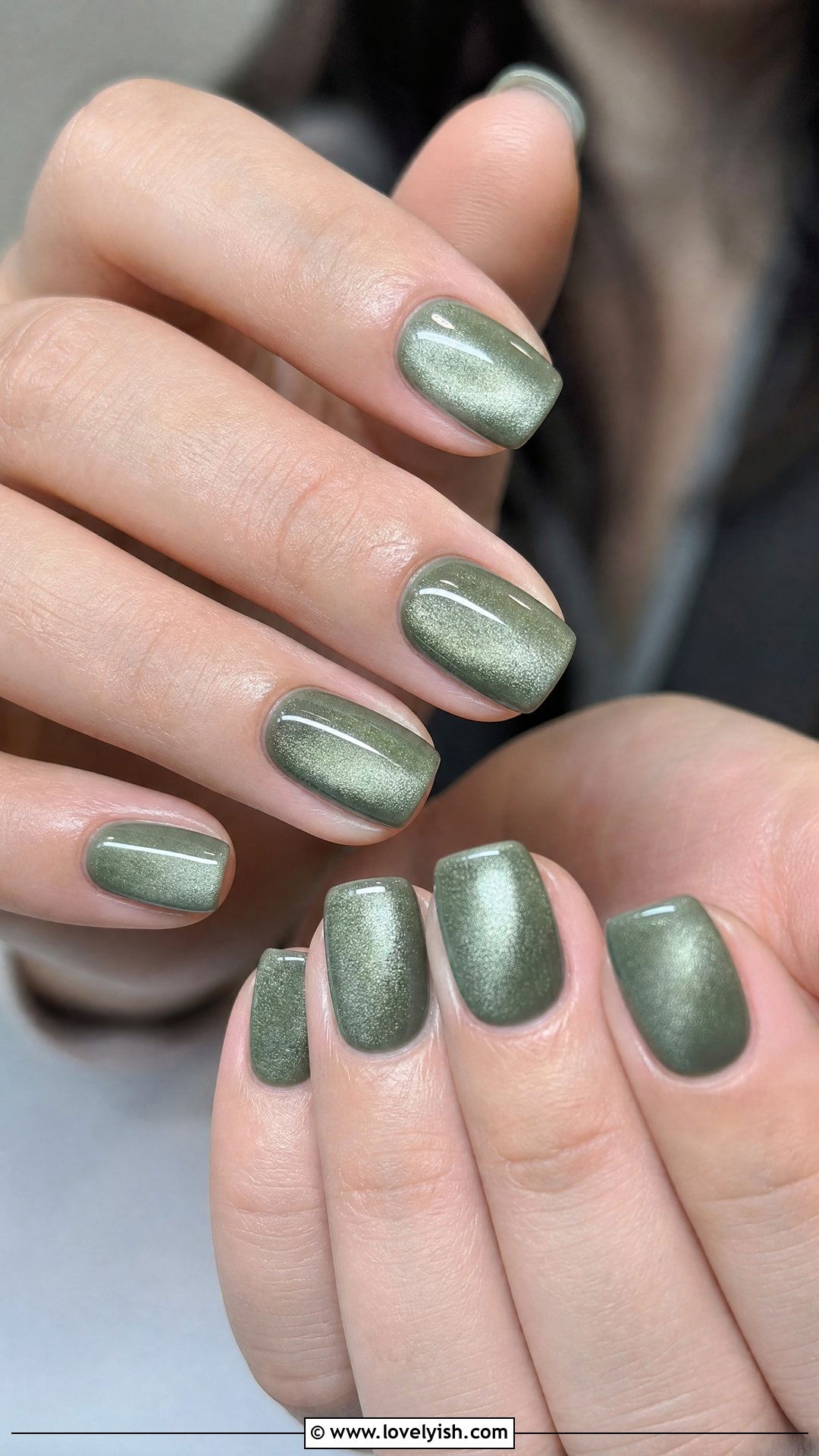 Sage Green Cat Eye Nails - 50 cateye nail designs - 50 cateye nail designs