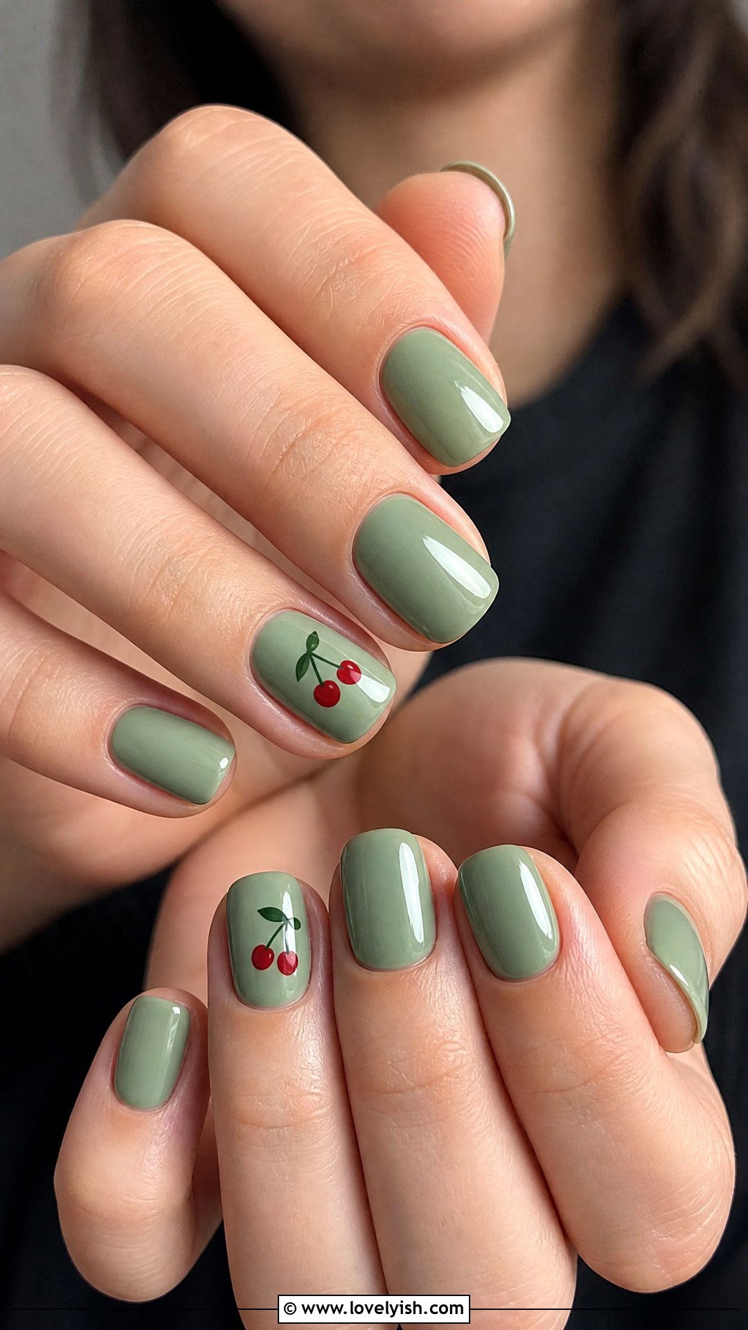 Sage Green Cherry Nails - 50 cherry nails - 50 cherry nails