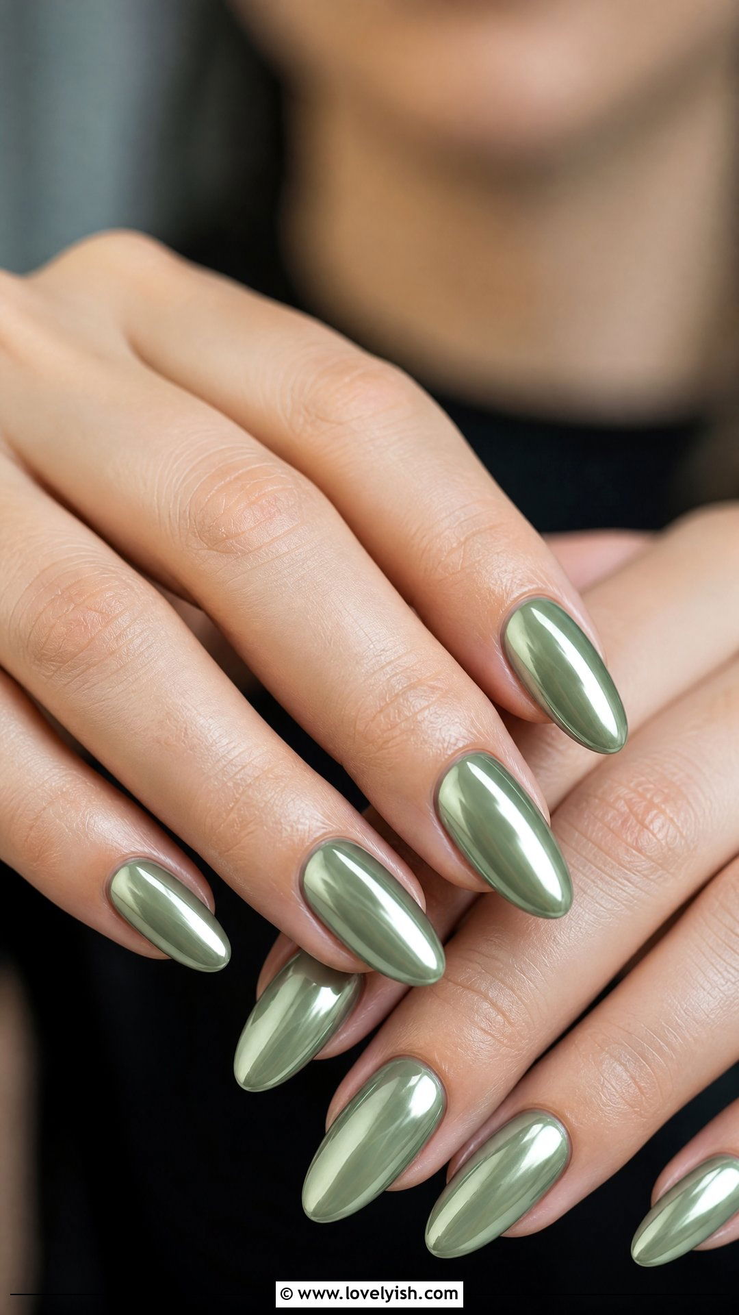 Sage Green Chrome Nails - 50 cute spring nail designs - 50 cute spring nail designs
