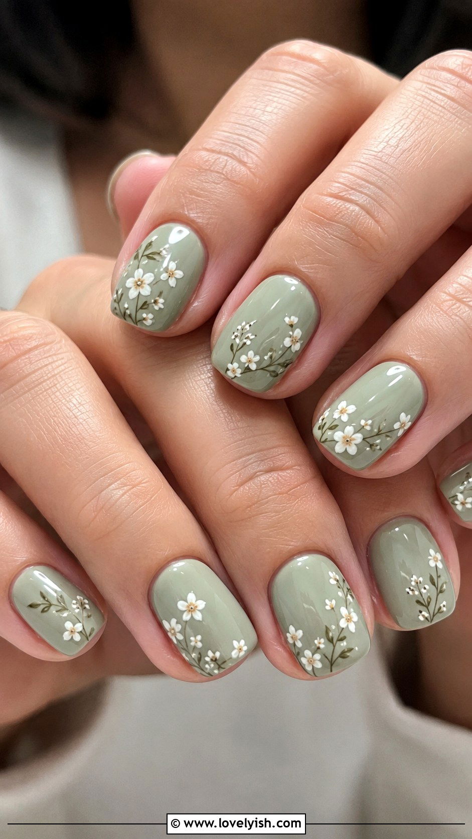 Sage Green Floral Nails - 38 flower nail art ideas - 38 flower nail art ideas