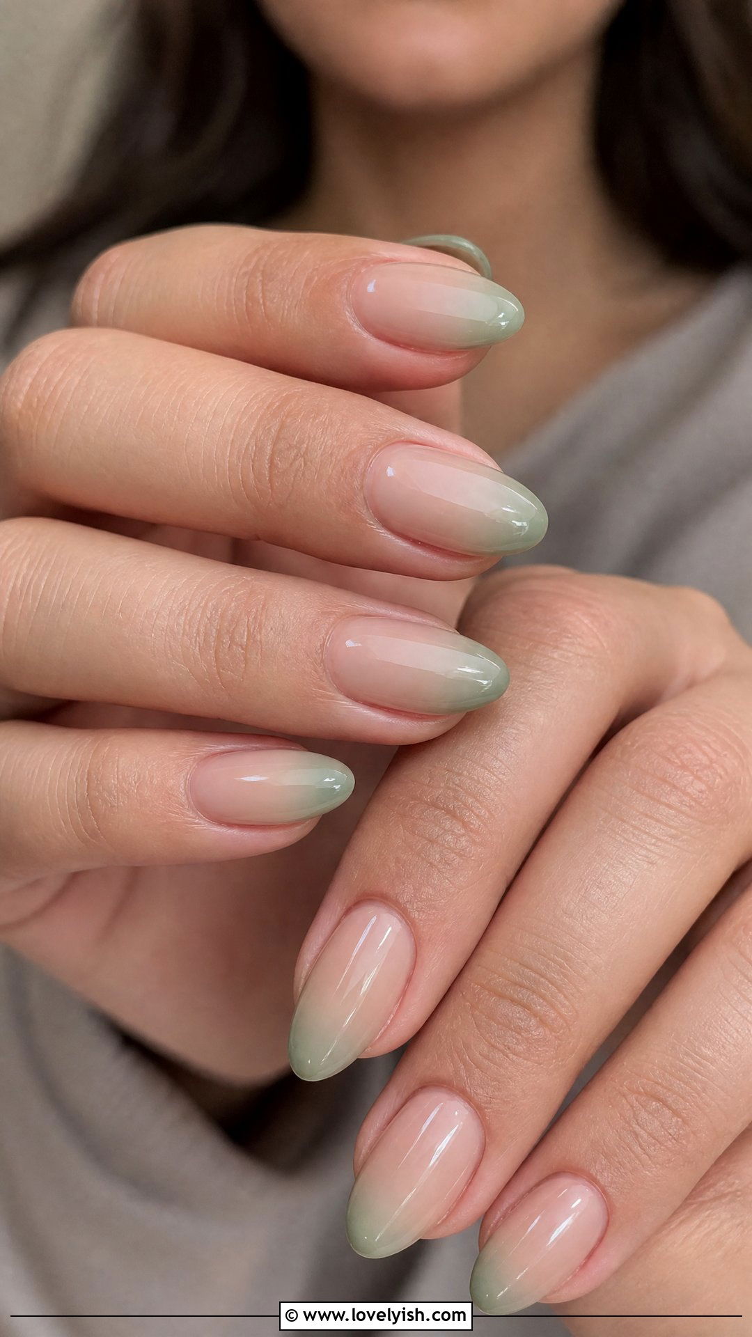 Sage Green French Ombre - 50 french ombre nails - 50 french ombre nails
