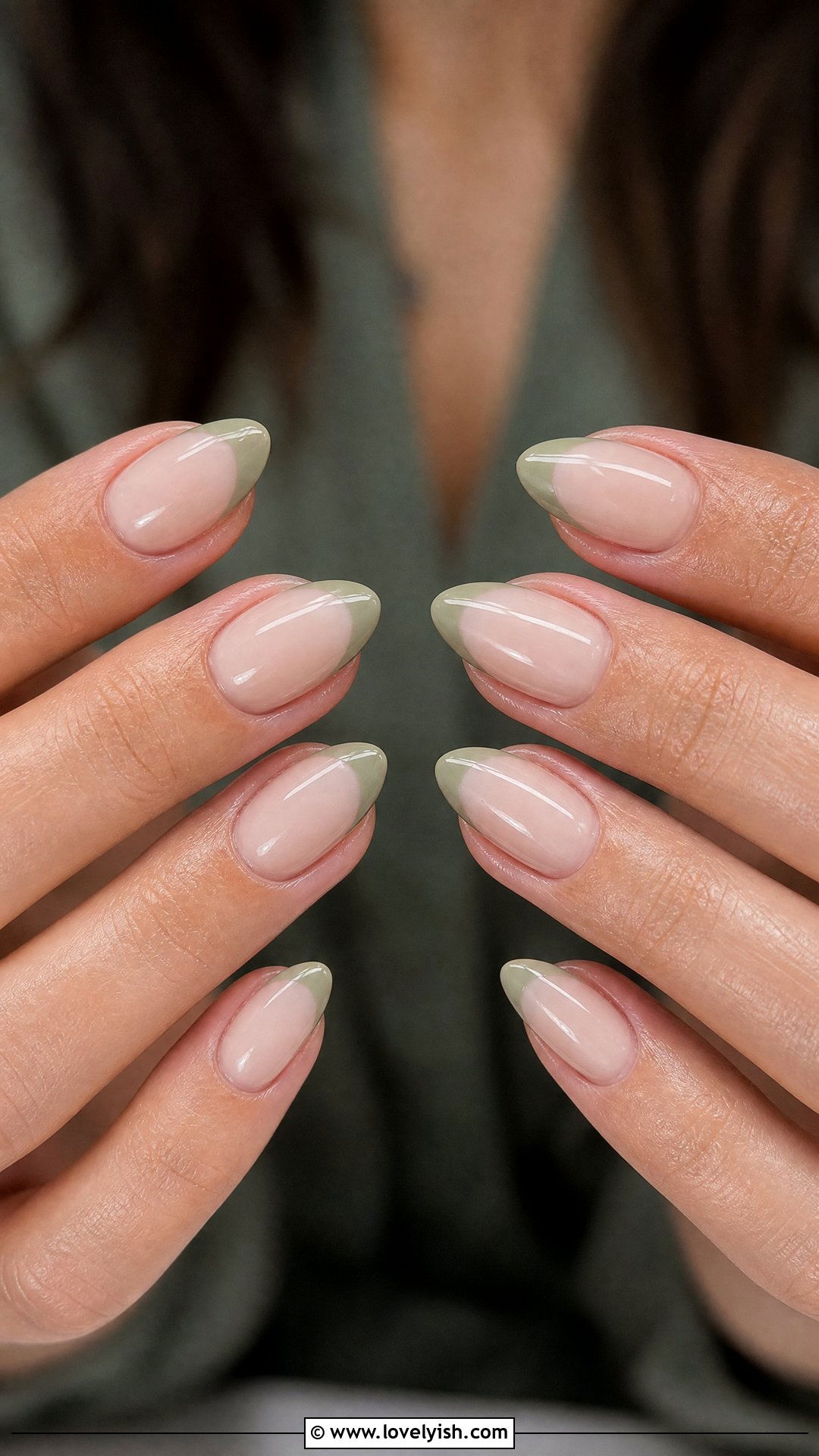 Sage Green French Tip Almond Nails - 25 almond french tip nail designs - 25 almond french tip nail designs