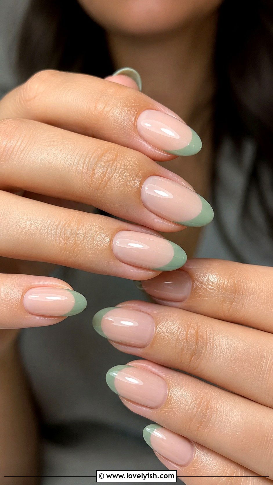 Sage Green French Tip Nails - 25 green nail design ideas - 25 green nail design ideas