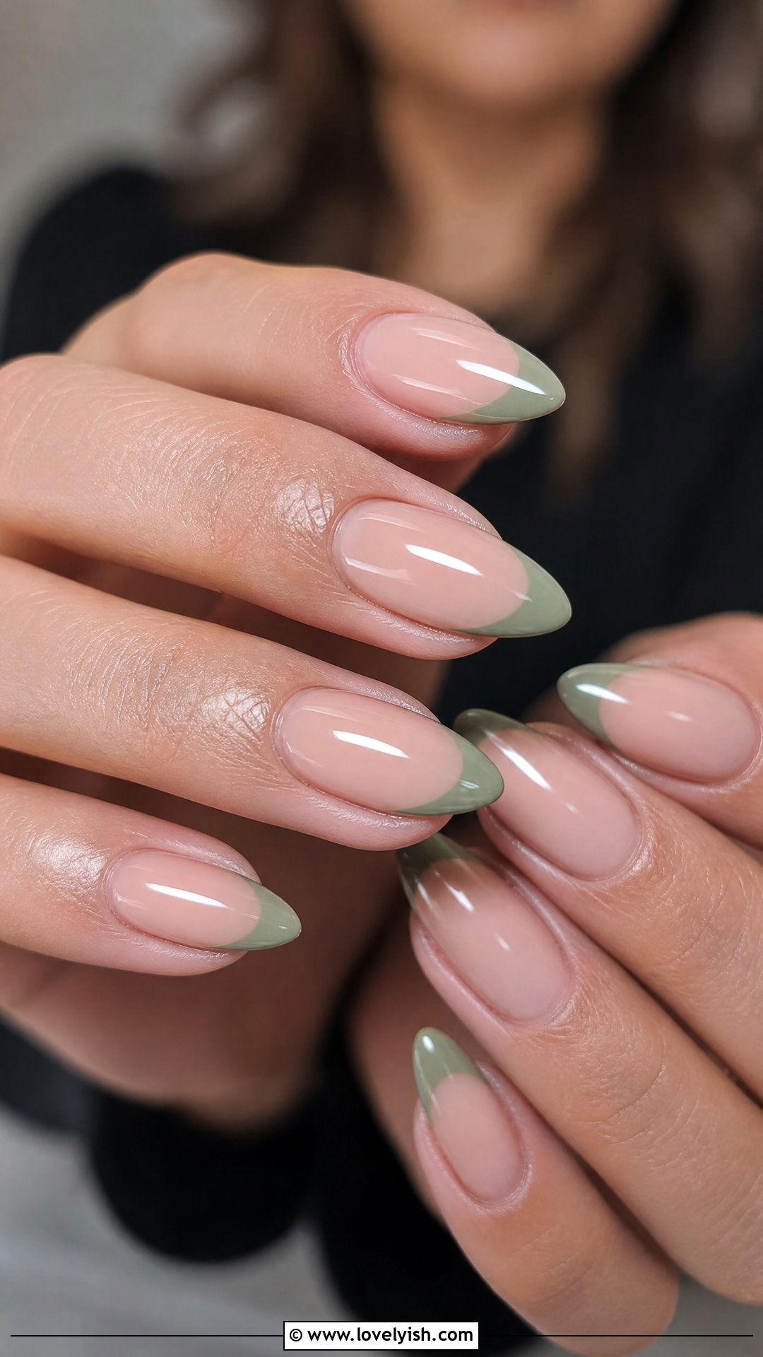 Sage Green French Tips - 50 cute spring nail designs - 50 cute spring nail designs