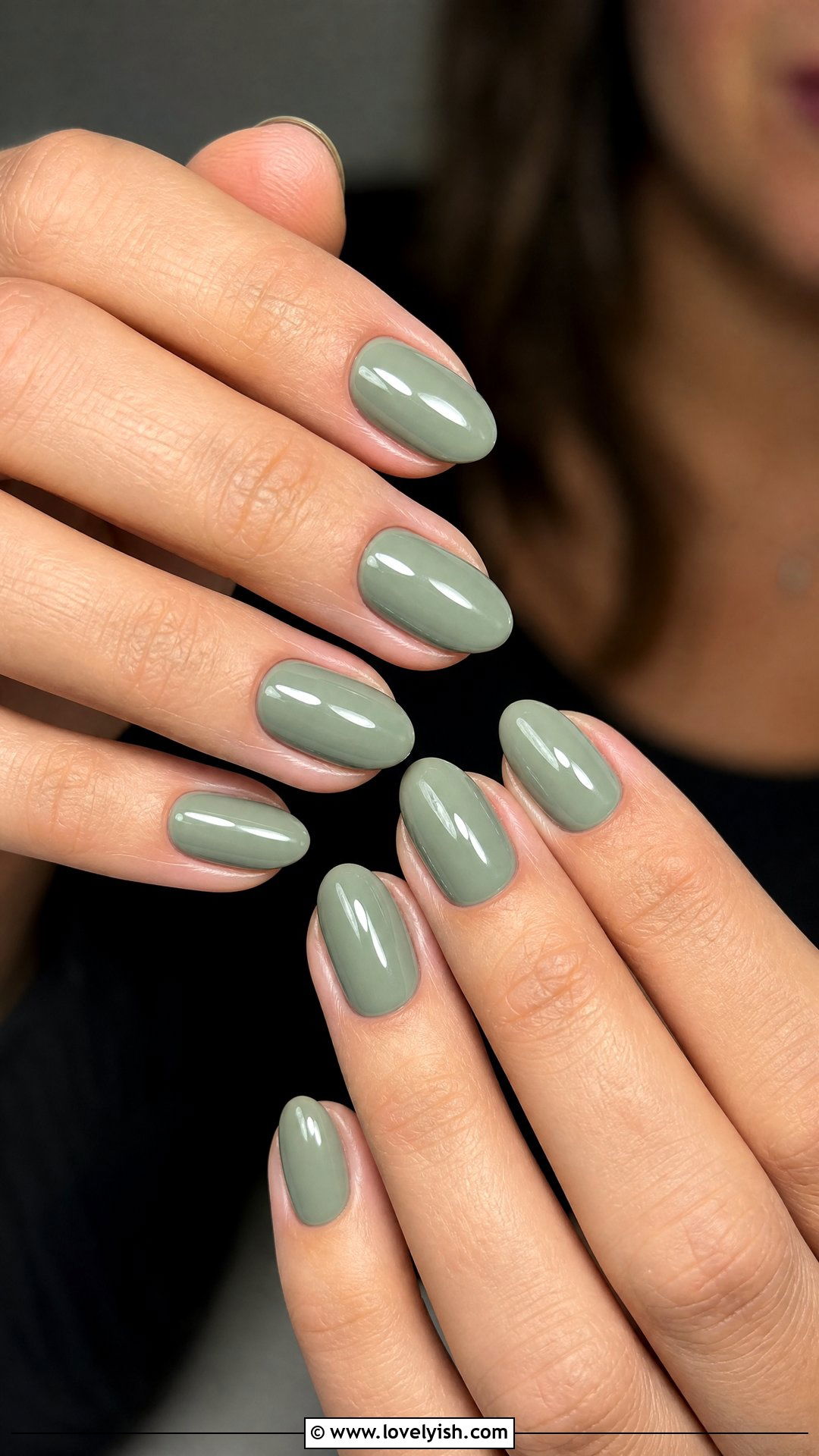 Sage Green Gel Nails - 50 gel manicure - 50 gel manicure