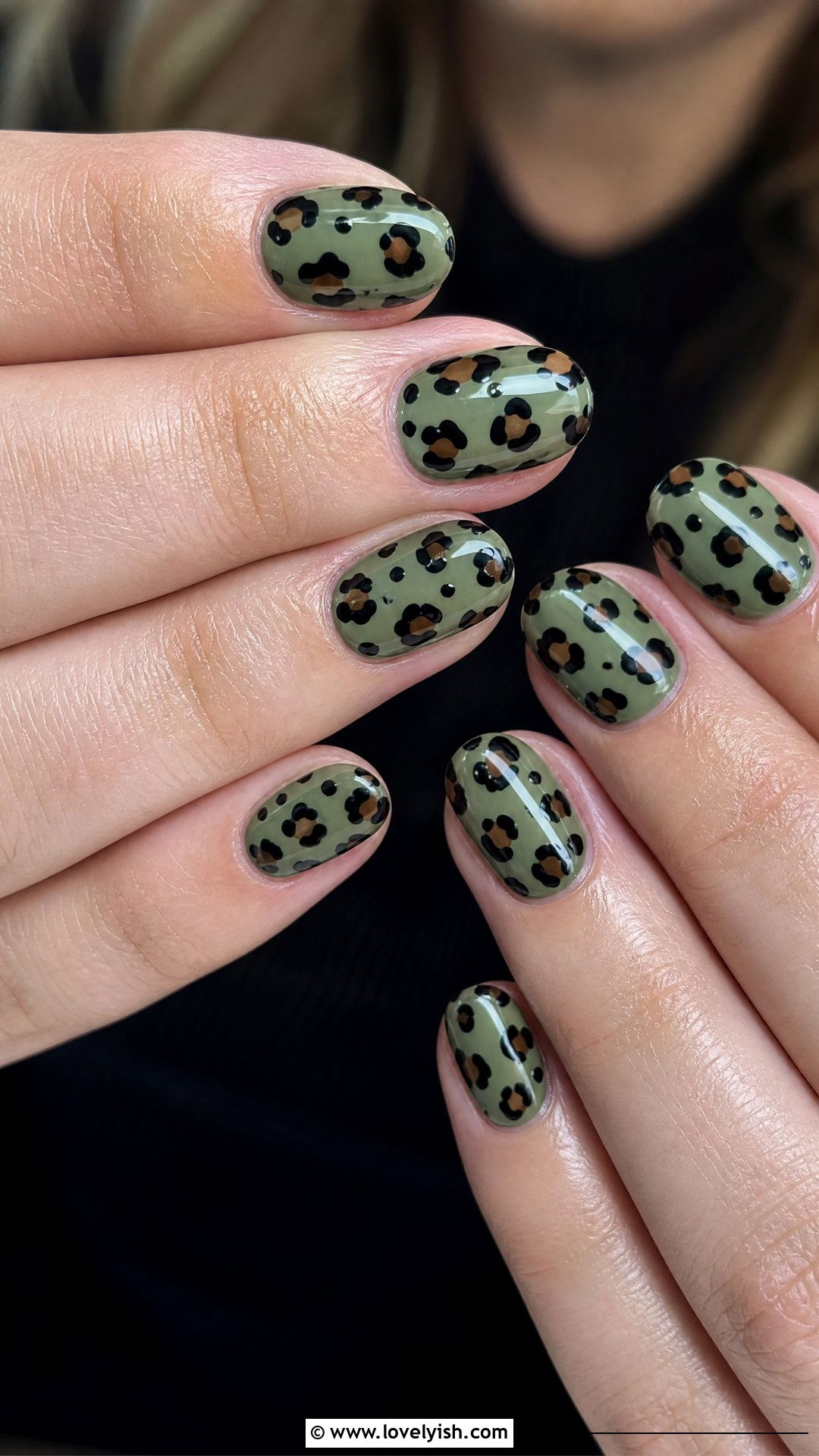 Sage Green Leopard Print Nails - 50 leopard print nails - 50 leopard print nails
