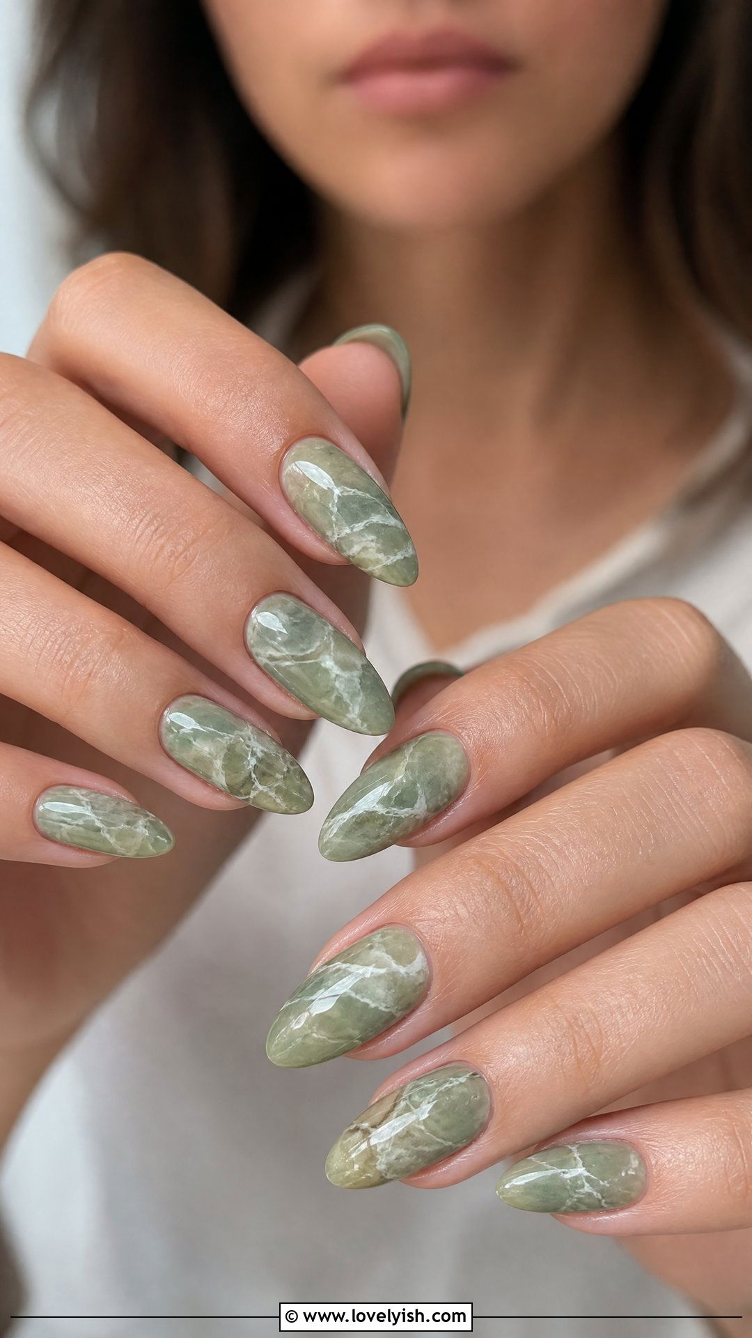 Sage Green Marble Nails - 25 beautiful nail designs - 25 beautiful nail designs