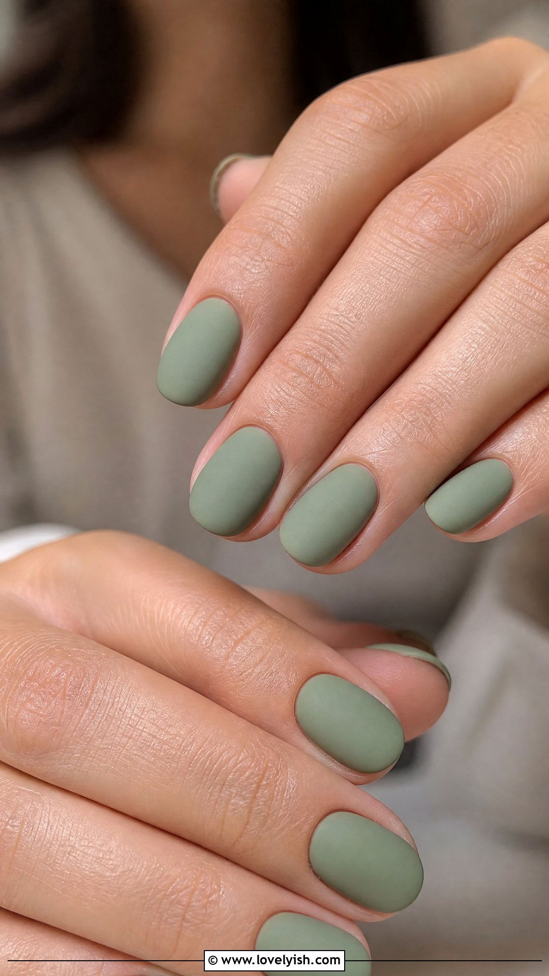 Sage Green Matte Short Nails - 35 short nails designs - 35 short nails designs