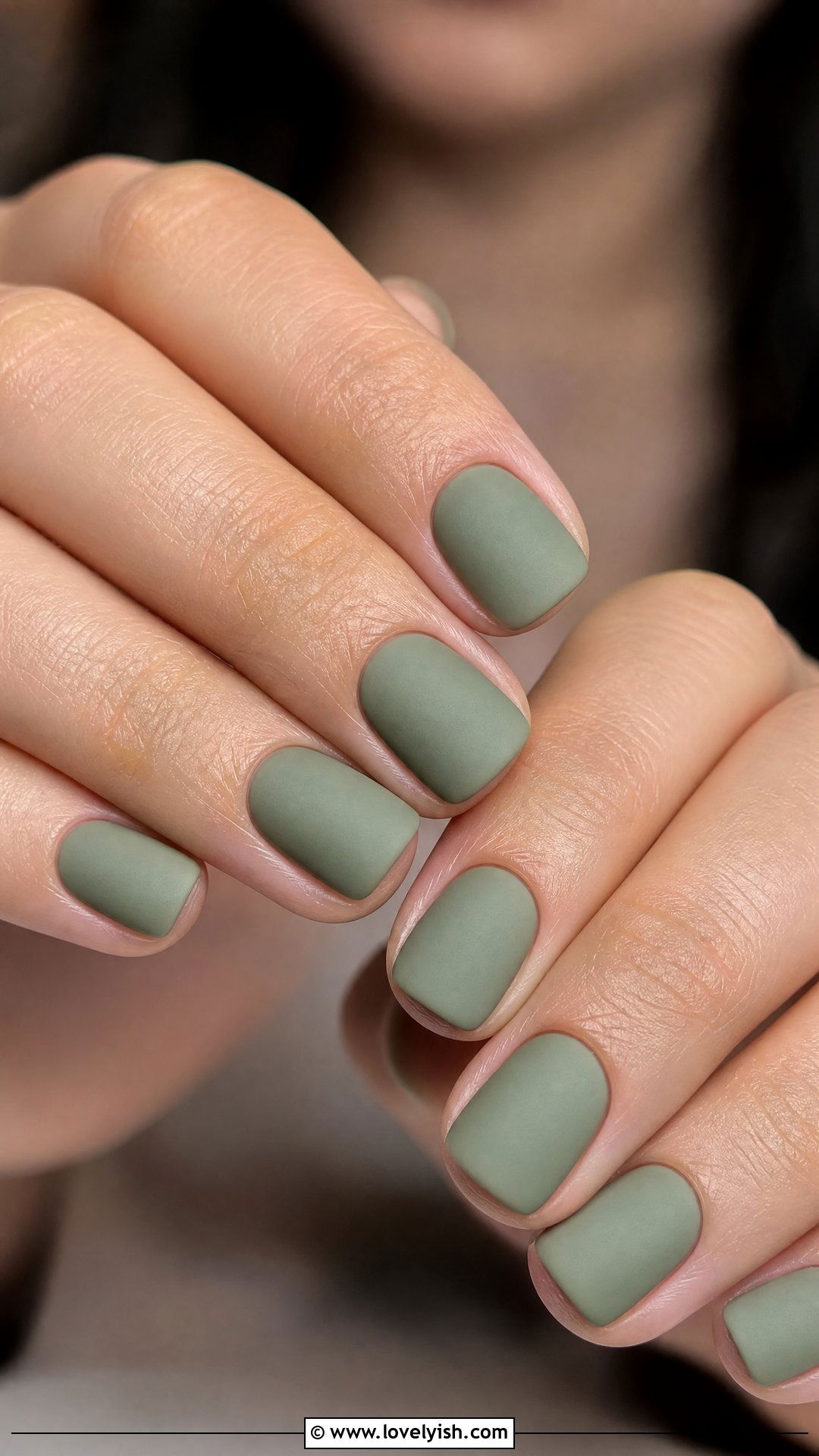 Sage Green Matte Short Square Nails - 50 short square nails - 50 short square nails