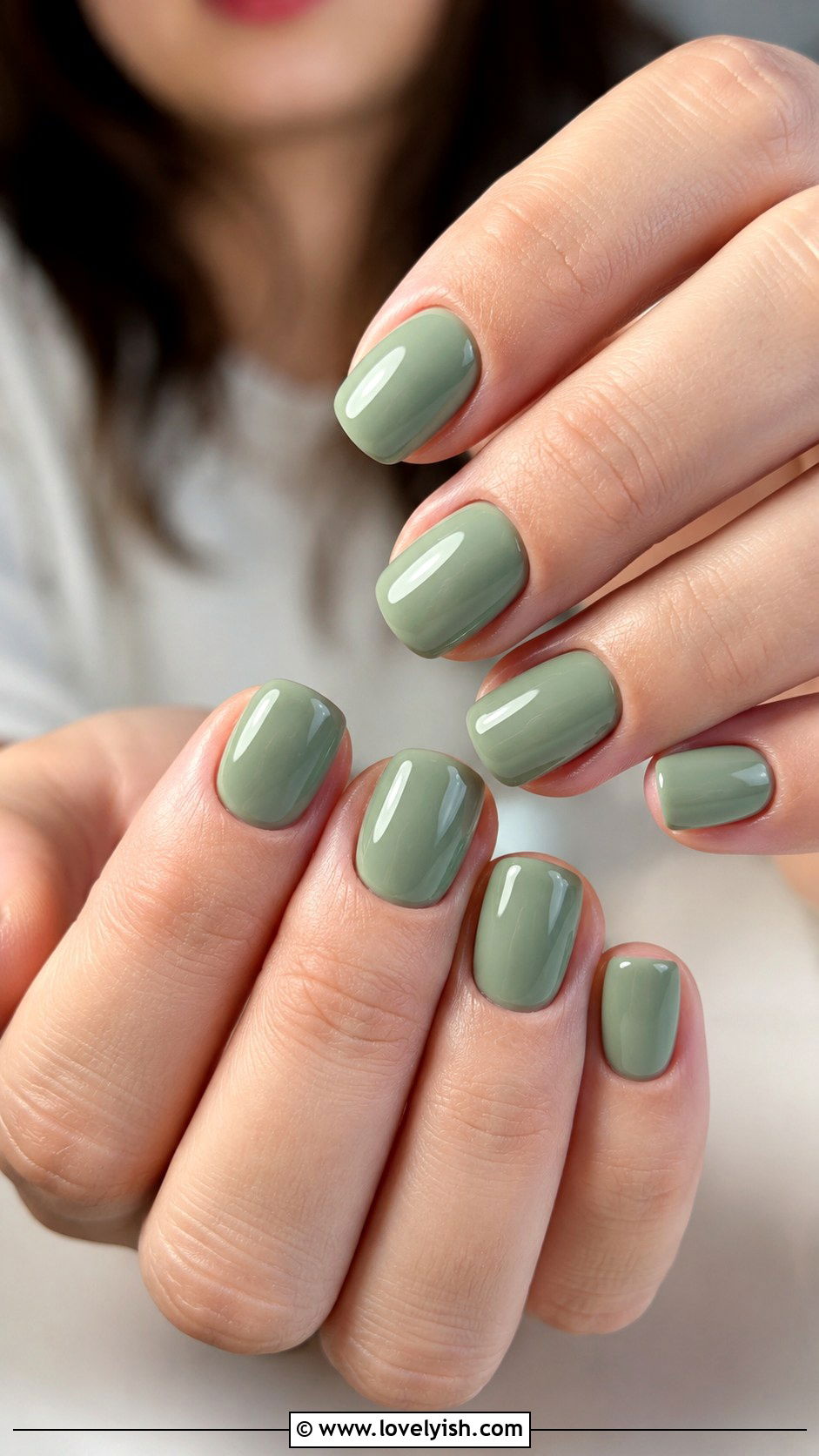 Sage Green Minimalist Manicure - 50 manicure - 50 manicure