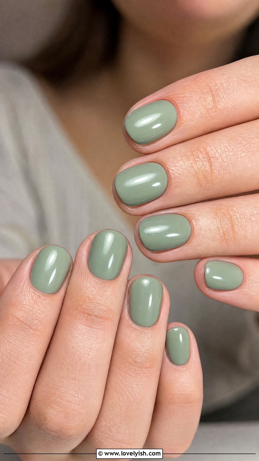 Sage Green Minimalist Solid Nails - 42 minimalist nail art - 42 minimalist nail art