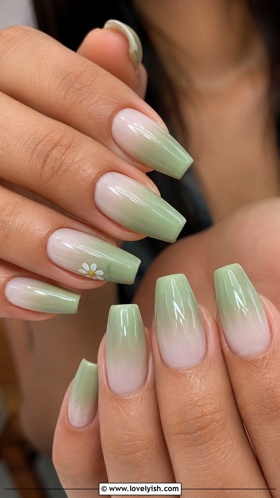 Sage Green Ombre Nails - 42 spring nail ideas - 42 spring nail ideas