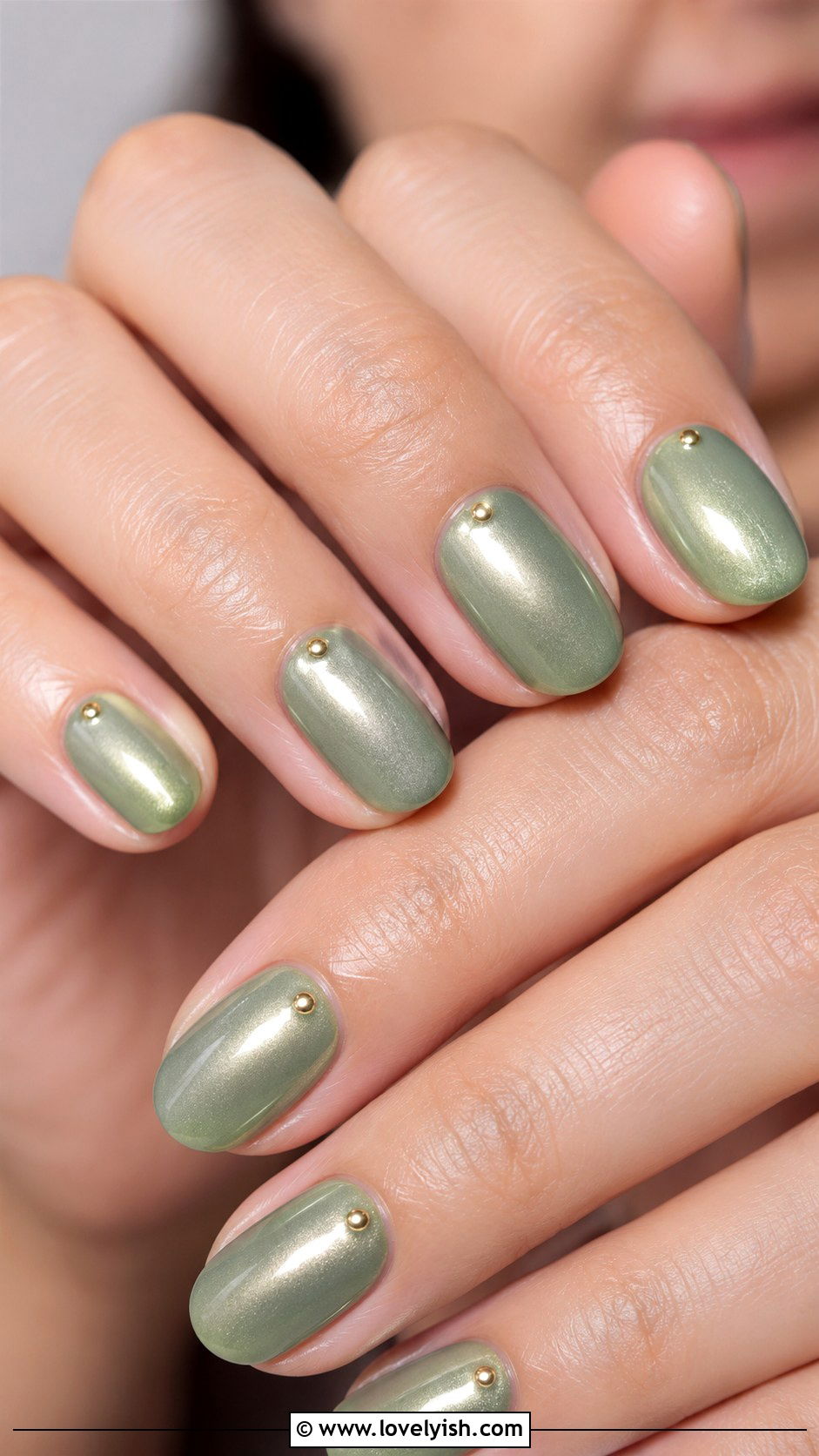 Sage Green Pearl Birthday Nails - 50 birthday nails - 50 birthday nails