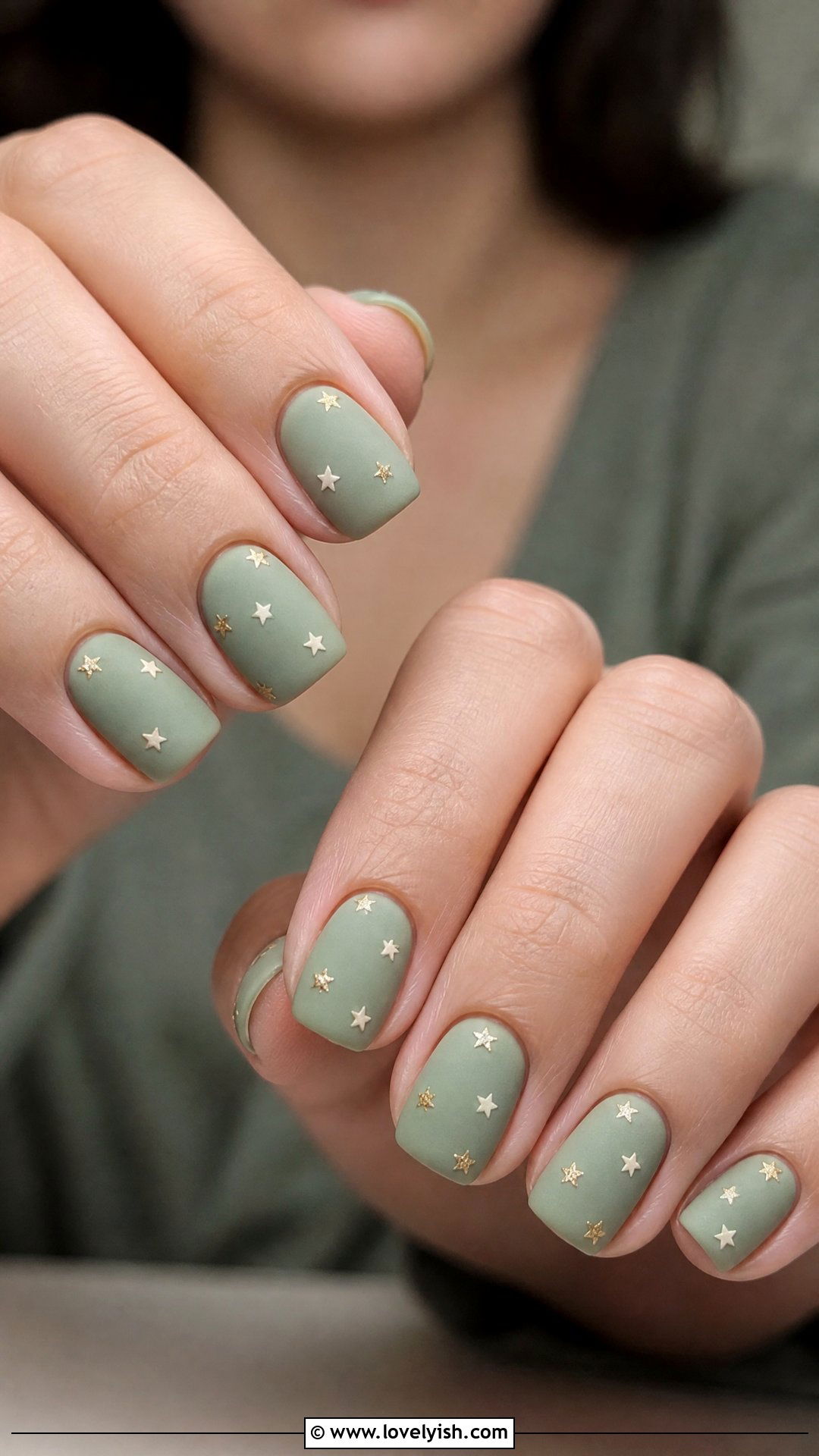 Sage Green Star Nails - 50 star nails - 50 star nails
