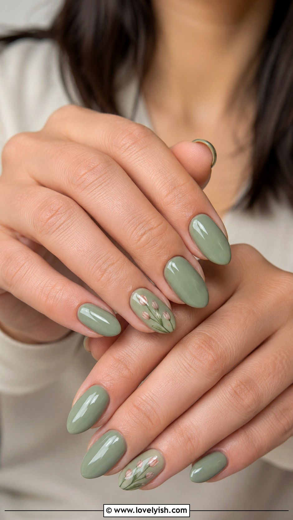 Sage Green Tulip Nails - 25 easter nails design ideas - 25 easter nails design ideas