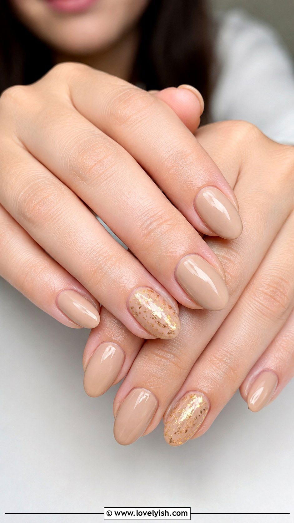 Sandy Beige Almond Nails - 38 beach nail designs - 38 beach nail designs