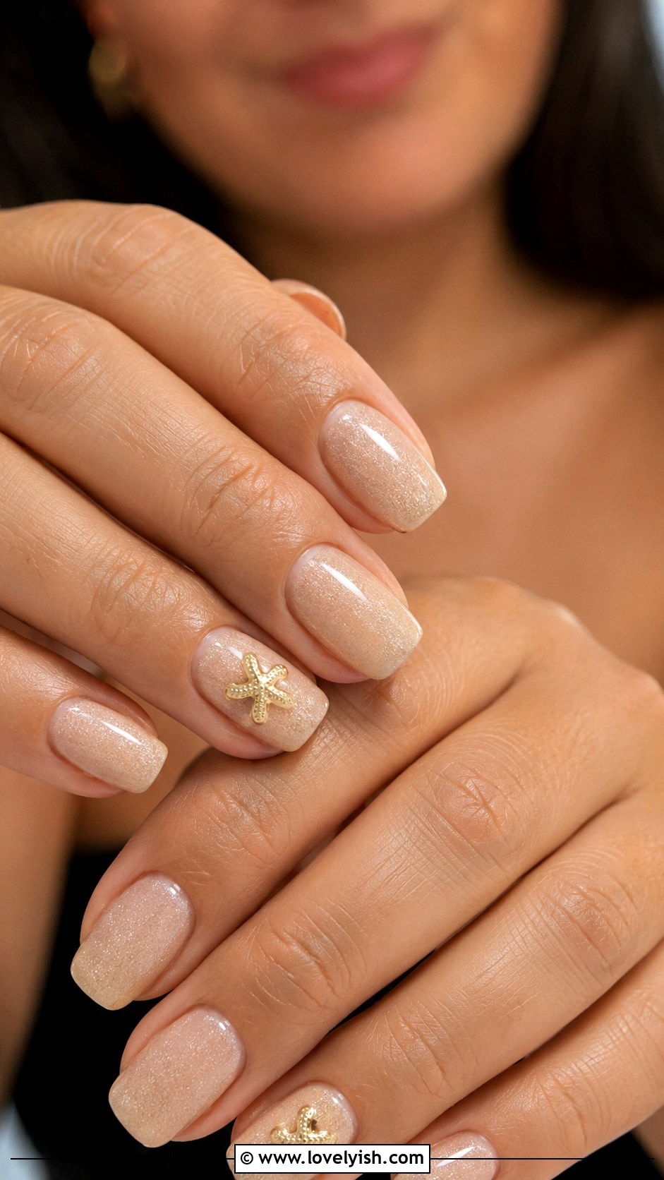 Sandy Nude Starfish Accent Nails - 50 beach nails - 50 beach nails