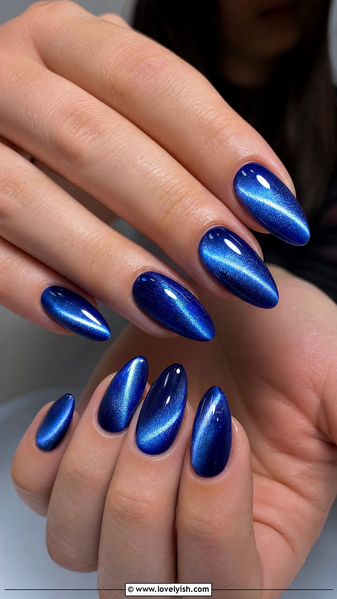 Sapphire Blue Cat Eye Nails - 38 cat eye nail designs - 38 cat eye nail designs