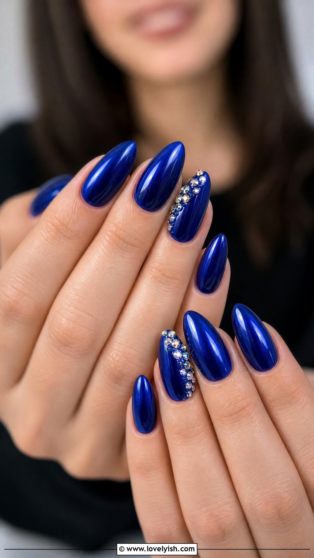 Sapphire Blue Rhinestone Nails - 50 blue nails - 50 blue nails