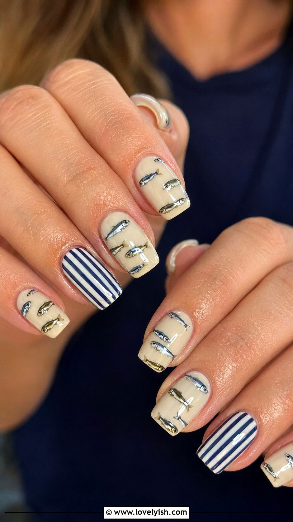Sardine and Mediterranean Euro Nails - 50 vacation nails - 50 vacation nails