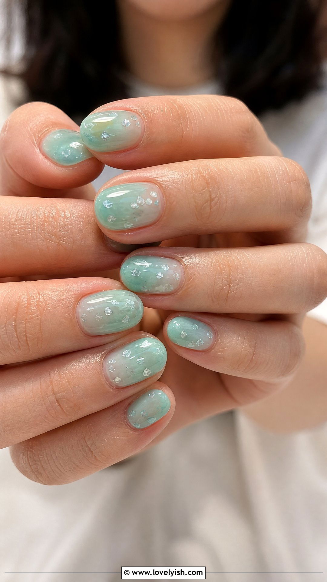 Seafoam Green Jelly Nails - 25 beach nail ideas - 25 beach nail ideas