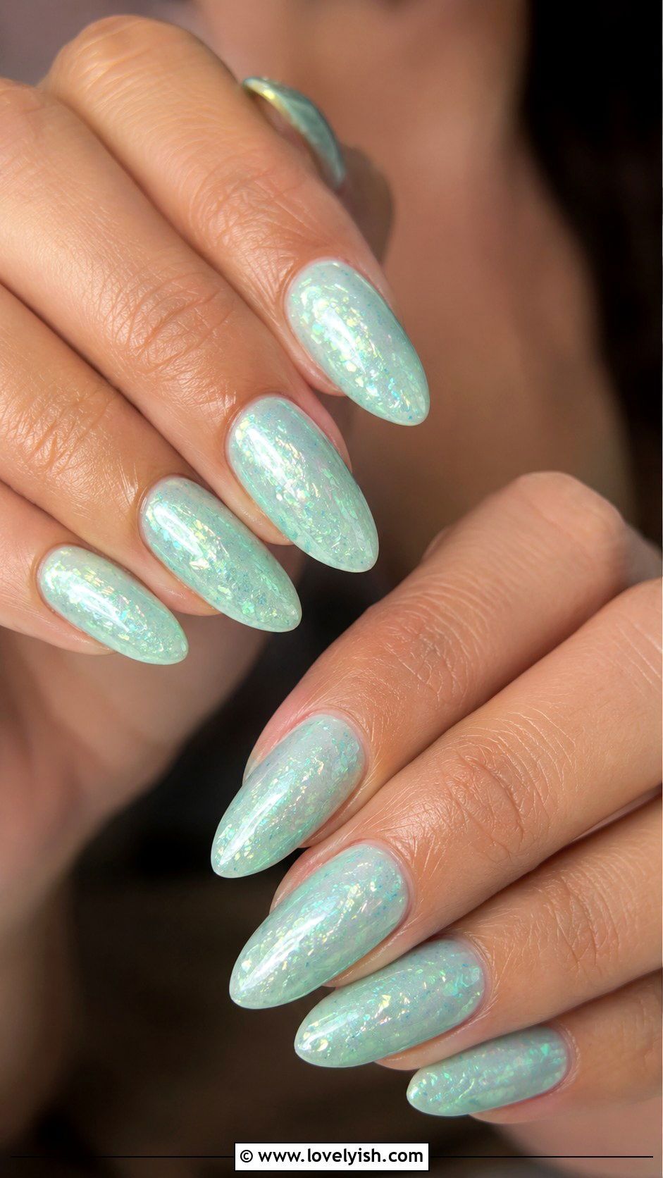 Seafoam Green Mermaid Nails - 38 green nail designs - 38 green nail designs