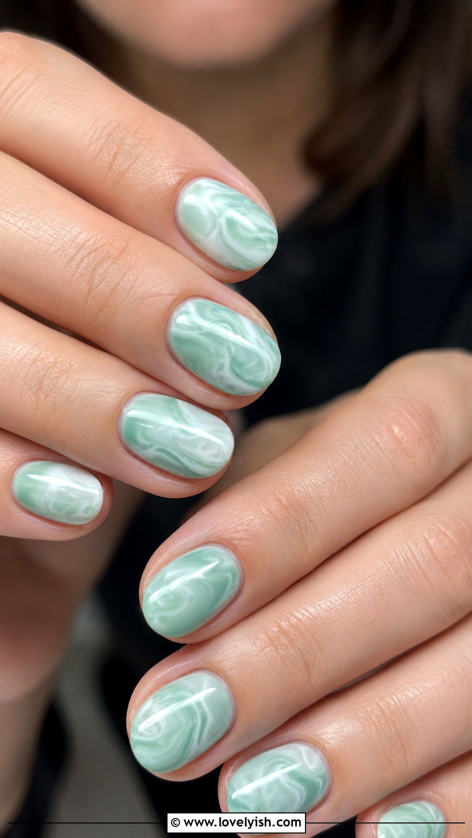 Seafoam Green Swirl Nails - 50 ocean nails - 50 ocean nails