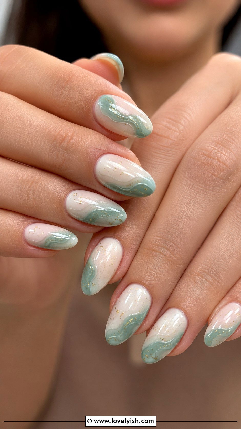 Seafoam Wave Nails - 50 may nails - 50 may nails