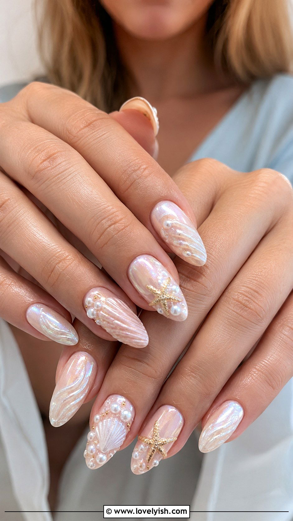 Seashell 3D Nails - 40 nail design summer - 40 nail design summer